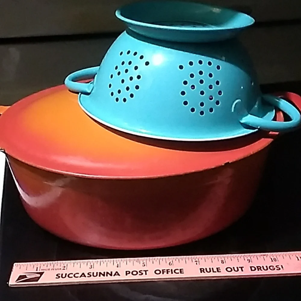 DUTCH OVEN ROASTER w/LID FLAME 🔥 ORANGE Vintage NPLVC